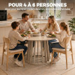 Table à manger Solteine ronde effet bois naturel