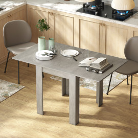 Table extensible Garolis table salle à manger 4 à 6 personnes effet bois gris