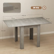 Table extensible Garolis table salle à manger 4 à 6 personnes effet bois gris