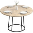 Table à manger Taeron ronde design effet bois clair bois naturel
