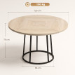 Table à manger Taeron ronde design effet bois clair bois naturel