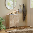 Buffet Jaerioa 2 portes effet marbre blanc chêne naturel