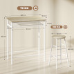 Belelor Ensemble table de bar 2 tabourets étagère métal bois clair blanc