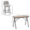 Réanys Ensemble table de bar industrielle 4 chaises gris clair
