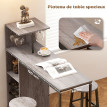 Ensemble table de bar Quinsaseel avec tabourets et rangements bois naturel