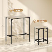 Table de bar Anseville ensemble 2 tabourets effet bois noir