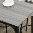 Paelsur Ensemble table de bar 4 tabourets industriel gris