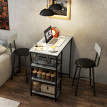 Marisac ensemble table bar tabourets étagères acier noir gris