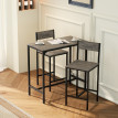 Ensemble table de bar Cerraeen métal industriel noir gris