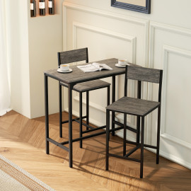 Ensemble table de bar Cerraeen métal industriel noir gris