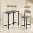 Ensemble table de bar Cerraeen métal industriel noir gris