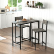 Ensemble table de bar Cerraeen métal industriel noir gris