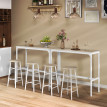 Valsainie ensemble bar 2 places acier aspect bois blanc
