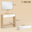 Console d'entrée Baola miroir rangement blanc chêne