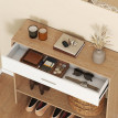 Console d'entrée Baola miroir rangement blanc chêne