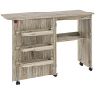 Table de couture Kaseval pliable sur roulettes avec rangements gris