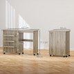 Table de couture Kaseval pliable sur roulettes avec rangements gris