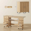 Vioès table de couture pliable roulettes rangement naturel