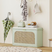 Banc à chaussures Kaisis rotin bohème rangement entrée beige