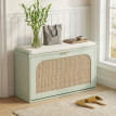 Banc à chaussures Kaisis rotin bohème rangement entrée beige
