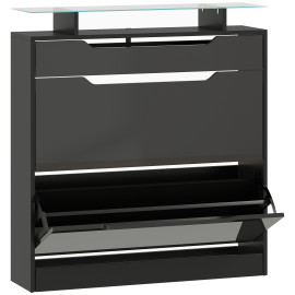Armoire à chaussures Melin design compacte noire