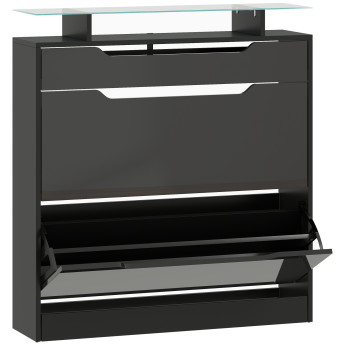 Armoire à chaussures Melin design compacte noire