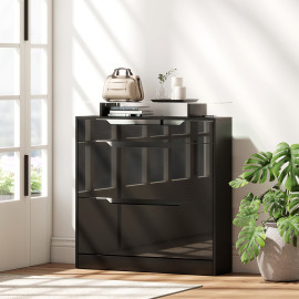Armoire à chaussures Melin design compacte noire