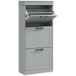 Meuble à chaussures Celeès 3 portes étagères métal gris