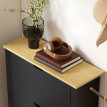 Armoire à chaussures Marac portes abattantes bois naturel noir