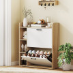 Meuble à chaussures Garval 2 portes étagères 4 niches blanc