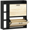 Meuble à chaussures Lévain 2 portes 4 niches noir