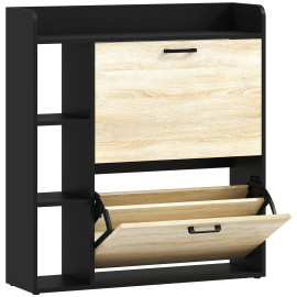 Meuble à chaussures Lévain 2 portes 4 niches noir