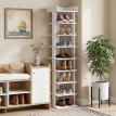 Étagère à chaussures Lévaen rangement vertical 9 niveaux blanc