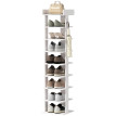 Étagère à chaussures Lévaen rangement vertical 9 niveaux blanc