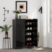 Meuble à chaussures Telola rangement entrée moderne noir