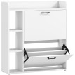 Meuble à chaussures Neline étagères 2 portes 4 niches blanc