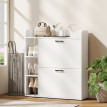 Meuble à chaussures Neline étagères 2 portes 4 niches blanc
