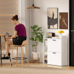 Meuble à chaussures Neline étagères 2 portes 4 niches blanc