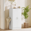 Meuble à chaussures Neleror 2 portes 6 étagères blanc