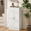Meuble à chaussures Neleror 2 portes 6 étagères blanc