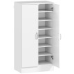 Meuble à chaussures Neleror 2 portes 6 étagères blanc