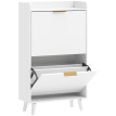 Meuble à chaussures Iler scandinave 2 portes 3 étagères blanc