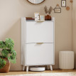 Meuble à chaussures Iler scandinave 2 portes 3 étagères blanc