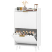 Meuble à chaussures Iler scandinave 2 portes 3 étagères blanc