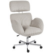Chaise de bureau Taorone velours côtelé ergonomique gris clair