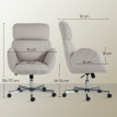 Chaise de bureau Taorone velours côtelé ergonomique gris clair