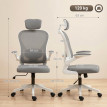 Chaise de bureau Nelerlac ergonomique inclinable réglable gris