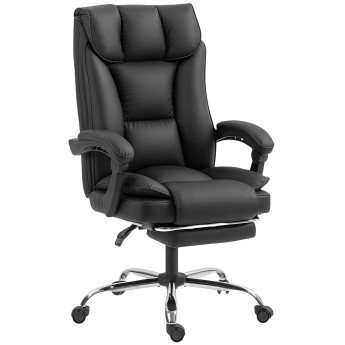 Chaise de bureau Narielle inclinable repose-pieds synthétique noir