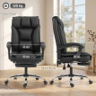 Chaise de bureau Narielle inclinable repose-pieds synthétique noir