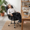 Chaise de bureau Narielle inclinable repose-pieds synthétique noir